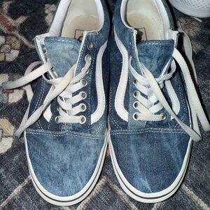 Vans Blue and White Women's Shoes